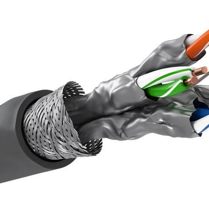 Cat 6 netwerkkabel - S/FTP (PiMF) - Stug -100 meter - Grijs