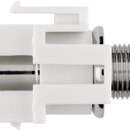 F-connector naar Coax IEC mannelijk keystone - Gold-plated - Wit