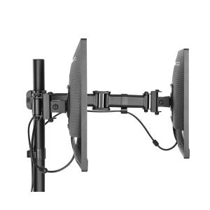 InLine dubbele monitorarm voor bureau – 13 tot 27 inch – 2 × 8 kg – Zwart