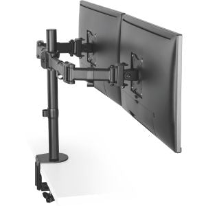 InLine dubbele monitorarm voor bureau – 13 tot 27 inch – 2 × 8 kg – Zwart