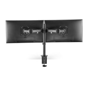 InLine dubbele monitorarm voor bureau – 13 tot 27 inch – 2 × 8 kg – Zwart