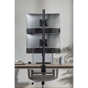 InLine dubbele monitorhouder voor bureau – Verticaal – 17 tot 32 inch – Zwart