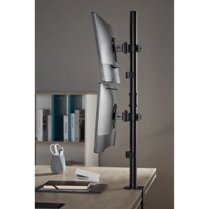 InLine dubbele monitorhouder voor bureau – Verticaal – 17 tot 32 inch – Zwart