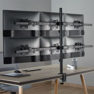 InLine verstelbare monitor bureauhouder voor 6 schermen – 17 tot 32 inch – 7 kg per monitor – Zwart