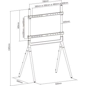 InLine woodstand Studio TV vloerstandaard – 49 tot 70 inch – Walnoot/Zwart