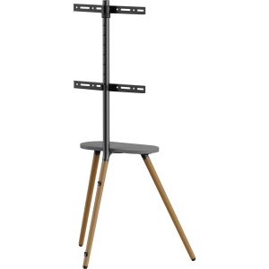 InLine woodstand II TV vloerstandaard met plateau – 43 tot 65 inch – Walnoot/Zwart