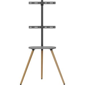 InLine woodstand II TV vloerstandaard met plateau – 43 tot 65 inch – Walnoot/Zwart