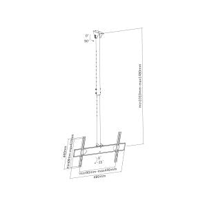 InLine verstelbare TV plafondbeugel – 32 tot 55 inch – 50 kg – Zwart