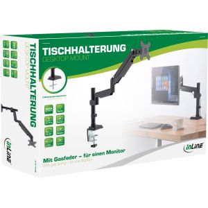 InLine verstelbare monitorarm met gasveer – 17 tot 32 inch – 9 kg – Zwart