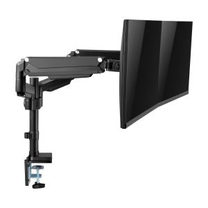 InLine dubbele monitorarm met gasveer en hoogteverstelling – 17 tot 32 inch – Zwart