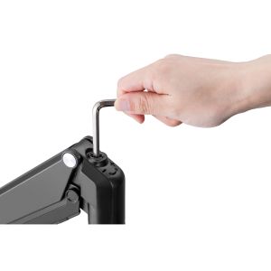 InLine dubbele monitorarm met gasveer en hoogteverstelling – 17 tot 32 inch – Zwart