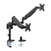 InLine dubbele monitorarm met gasveer en hoogteverstelling – 17 tot 32 inch – Zwart