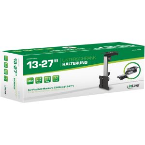 InLine opklapbare monitorbeugel voor kastmontage – 13 tot 27 inch – 20 kg – Zwart
