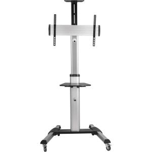 InLine verrijdbare TV vloerstandaard met plateau – 37 tot 70 inch – 50 kg – Zwart/Zilver