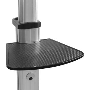 InLine verrijdbare TV vloerstandaard met plateau – 37 tot 70 inch – 50 kg – Zwart/Zilver