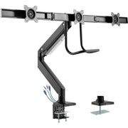 InLine verstelbare monitorarm voor 3 schermen met gasveer en USB 3.2 Gen.1 – 17 tot 27 inch – Zwart