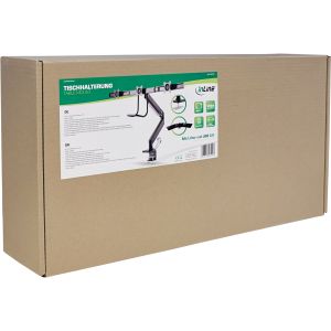 InLine verstelbare monitorarm voor 3 schermen met gasveer en USB 3.2 Gen.1 – 17 tot 27 inch – Zwart