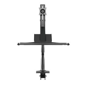 InLine verstelbare monitorarm met toetsenbordplateau en USB 3.0 – 17 tot 32 inch – Zwart