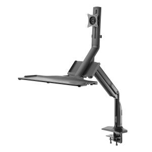 InLine verstelbare monitorarm met toetsenbordplateau en USB 3.0 – 17 tot 32 inch – Zwart