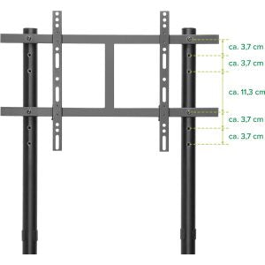 InLine verrijdbare TV vloerstandaard met plateau – 37 tot 80 inch – 80 kg – Zwart
