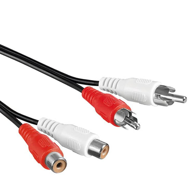 Tulp composiet audiokabel - RCA male naar RCA female- Cinch verlengkabel - 20 meter