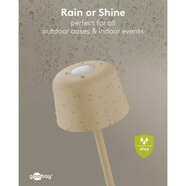Draadloze LED-Tafellamp – 25 cm – Warm Wit – 3 Helderheidsstanden – Beige