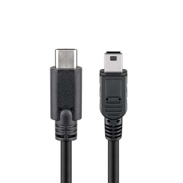 Goobay Mini-USB naar USB-C verloopkabel - 50 cm - USB 2.0 - Zwart