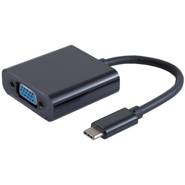 USB-C naar VGA kabel - 10 cm - Zwart