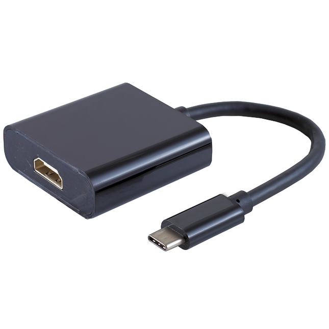 10 cm USB C naar HDMI 1.4 adapter - 4K/30Hz - Zwart