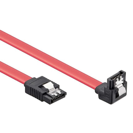 50 cm haakse SATA Datakabel - Type 2/SATA 300 - 3Gbit/s - Rood