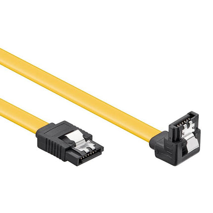 70 cm haakse SATA Datakabel - Type 3/SATA 600 - 6Gbit/s - Geel