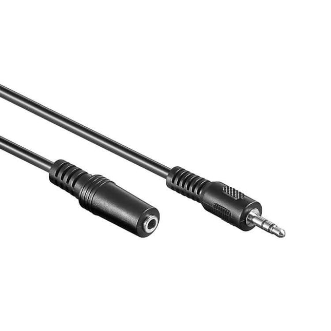 3,5 mm Jack stereo audio verlengkabel - 1 meter - Zwart