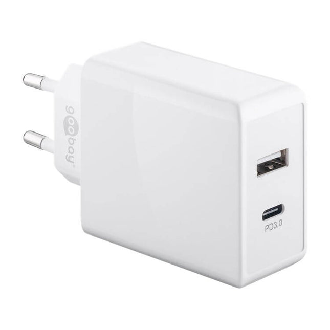Goobay USB lader wit - USB A + USB C - 28 watt