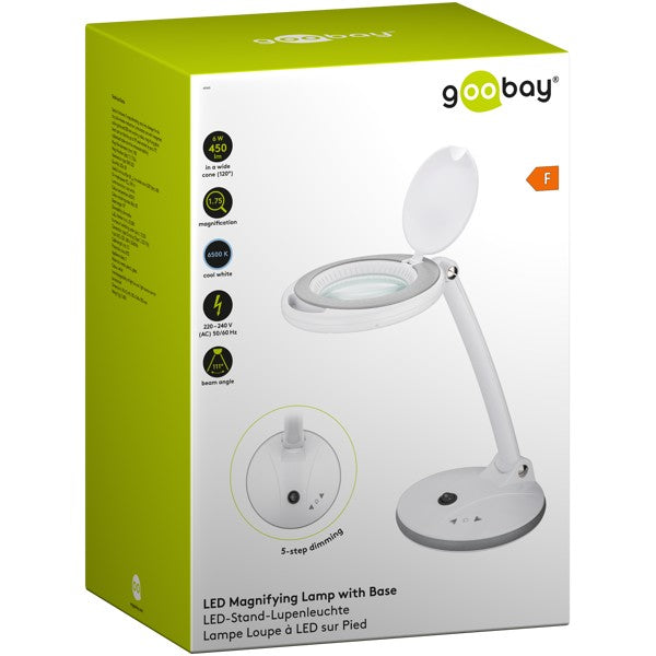 LED-Loeplamp met Tafelvoet – Dimbaar – 6 W – 1,75x Vergroting – Wit