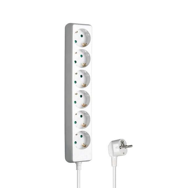 5 meter Stekkerdoos met 6 contacten – wit