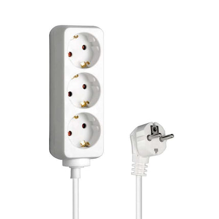 230 volt 3-voudig verdeeldoos 1.5 meter  - Wit