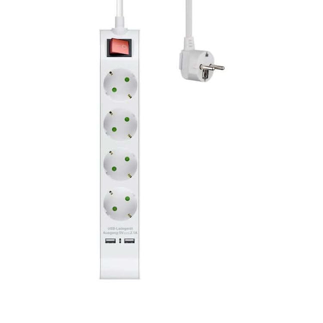 230 volt 4-voudig verdeeldoos- wit