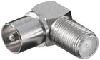 Coax adapter - Coax (m) naar F connector (v) - Haaks