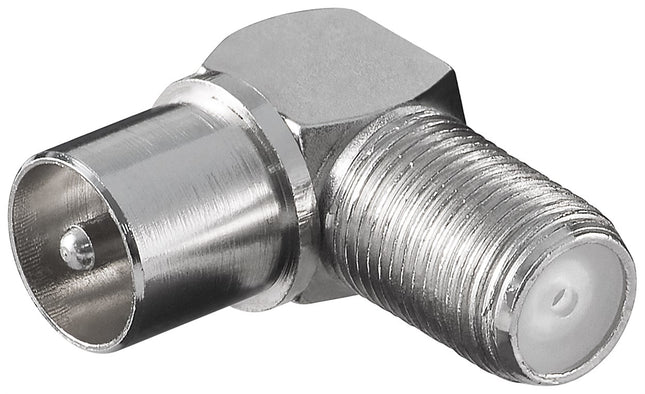 Coax adapter - Coax (m) naar F connector (v) - Haaks