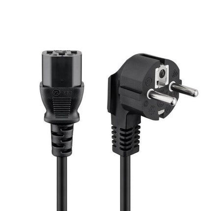 C13 kabel - 1,5 meter - schukostekker naar C13 - haaks - Zwart