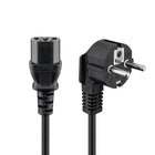 C13 kabel - 1,5 meter - schukostekker naar C13 - haaks - Zwart