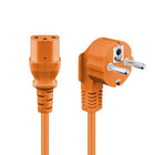 C13 kabel - 5 meter - schukostekker naar C13 - haaks - Oranje
