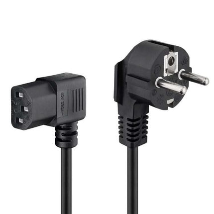 C13 kabel - 5 meter - schukostekker naar C13 - 2xhaaks - Zwart