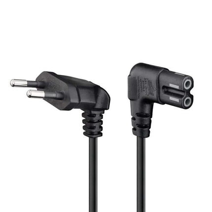 C7 kabel - 30 cm - Eurostekker naar C7 -  2xhaaks - Zwart