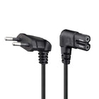 C7 kabel - 30 cm - Eurostekker naar C7 -  2xhaaks - Zwart