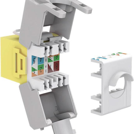 Cat 6a keystone - Geel