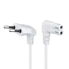 C7 kabel - 75 cm - Eurostekker naar C7 - 2xhaaks - Wit