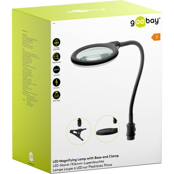 LED-Loeplamp 2-in-1 met Tafelvoet en Klem – 6 W – 1,75x Vergroting – Zwart