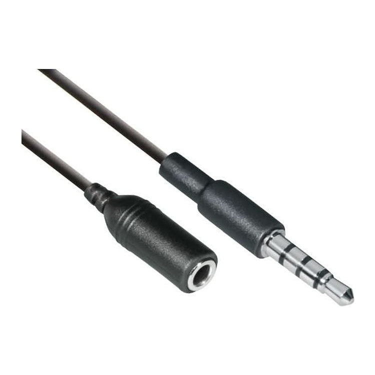 3.5-4-3.5-3-ZW 3,5mm Jack 4-polig Mannelijk naar 3-polig Vrouwelijk adapter - 10 cm - Zwart