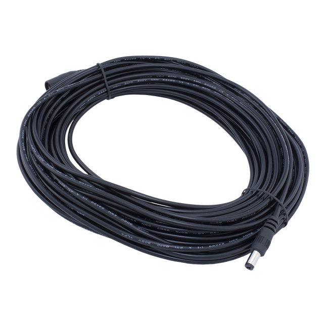 20 meter DC verlengkabel - DC (m) naar DC (v) - 5.5 x 2.1 mm - Zwart - Huismerk
